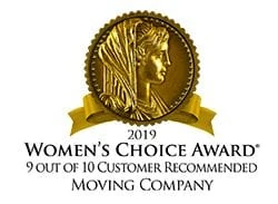 Women's Choice Award 2019: 9 out of 10 customer recommended moving company
